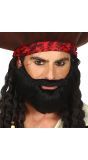 Korte baard met snor zwart