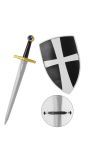 Kruisridder Zwaard en Schild Zwart Feest Jongens