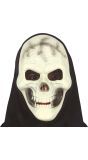 Lachende schedel masker met kap halloween