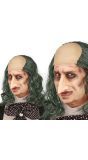 Lange grijze haren met kale plek pruik halloween