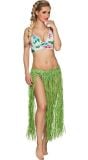 Lange hawaii rok raffia groen