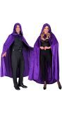 Lange Paarse Middeleeuwse Mantel met Capuchon