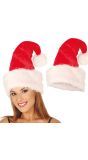Lange warme kerstman hoed extra pluche