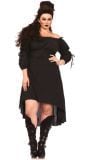 Lange zwarte heksen jurk plus size