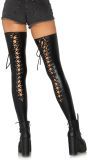 Lederlook kousen met veters