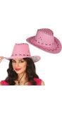 Lichtroze Suède Cowboyhoed Dames