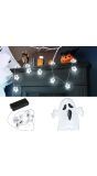 Lichtslinger 10 Led Lampjes Wit Geesten 300 Cm Halloween