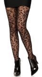 Luipaardprint panty zwart