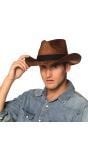 Luxe fluwelen cowboy hoed bruin