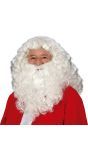 Luxe Kerstman Pruik en Baard Wit