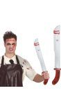 Machete met zaag 60 cm halloween