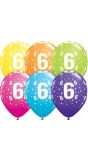 Meerkleurige 6 jaar ballonnen 25 stuks