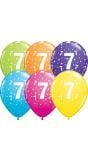Meerkleurige 7 jaar ballonnen 25 stuks