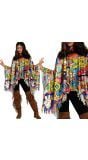 Meerkleurige Poncho Hippie Stijl