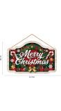 Merry christmas schotse ruit wanddecoratie