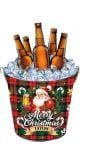 Metalen kerst emmer schotse ruit