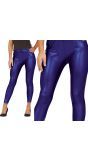 Metallic donker blauwe legging dames