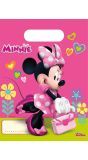 Minnie mouse happy verjaardag uitdeelzakjes 6 stuks