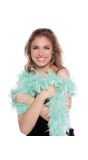 Mint groene luxe veren boa 180cm