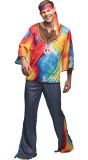 Multikleur Hippie Outfit Heren Tie Dye