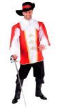 Musketier outfit rood mannen