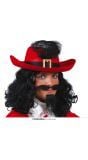 Musketiershoed Rood met Zwarte Veer