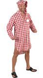 Nachthemd met slaapmuts rood geruit