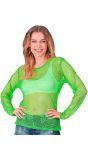 Neon Groene Vrouwen Visnet Tanktop 80s