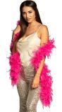Neon roze boa met veren
