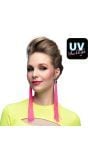 Neon Roze Festival Oorbellen Franjes 20Cm