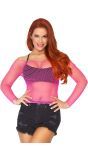Neon roze visnet langmouw shirt