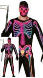 Neon skelet skinsuit halloween heren