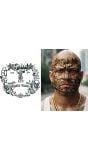 Nep Gezichtstattoo Thug Life Zwart