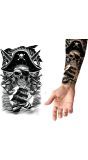 Nep Tattoo Piraten Zwart