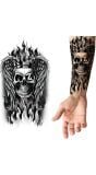 Nep Tattoo Skull Zwart