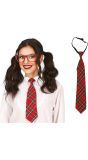 Nerd Studenten Stropdas Rood
