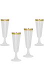 Nieuwjaar Set 4 Sparkling Champagneglazen Goud