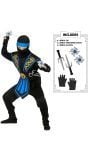 Ninja Kostuum Blauw met Accessoire Set