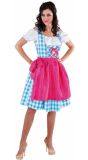Oktoberfest jurk blauw met schort