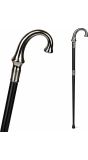 Old English Wandelstok Zwart Zilver Gentleman
