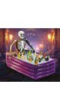 Opblaasbaar koelbad skelet in kist paars 100 x 35 cm halloween