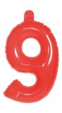 Opblaascijfer 9 rood