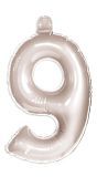 Opblaascijfer Zilver 9