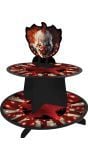 Opdienschaal met tredes horror clown 40 x 30 cm halloween