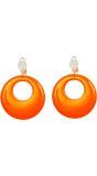 Oranje 80s ring oorbellen