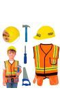 Oranje Bouwvakker Vest met Helm en Gereeschap