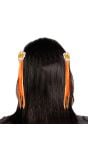 Oranje haarclip set met kroontje