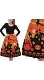 Oranje halloween rok dames