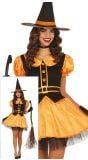 Oranje Heks Jurk Halloween Dames