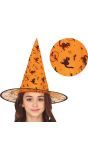 Oranje Heksenhoed met Halloween Figuren Kind